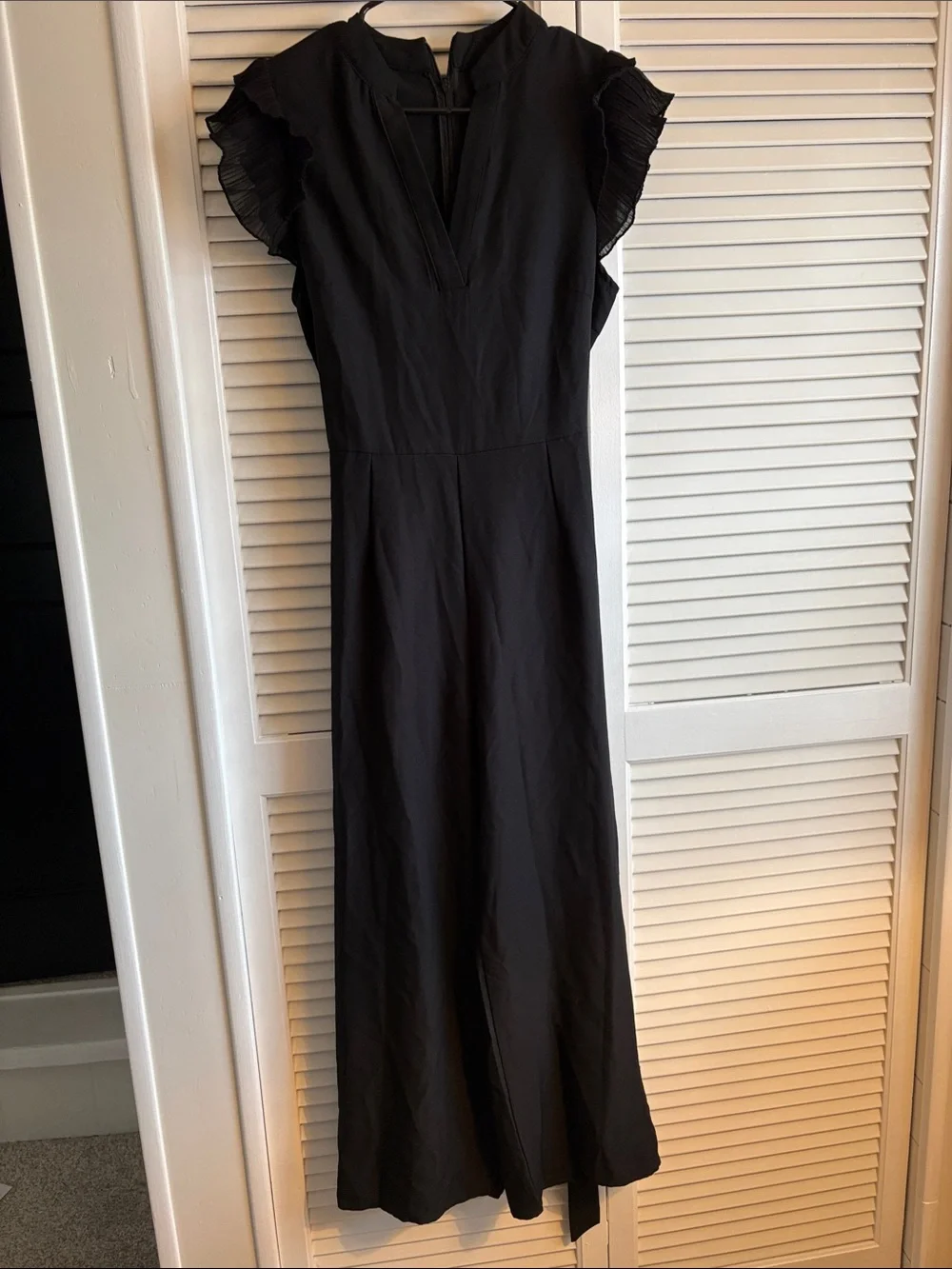 Black Jumpsuit with Flutter Sleeves and Tied Waste NEVER WORN